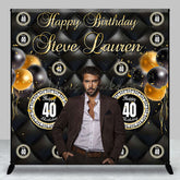 Lofaris Royal Black Balloon Custom 40th Birthday Backdrop